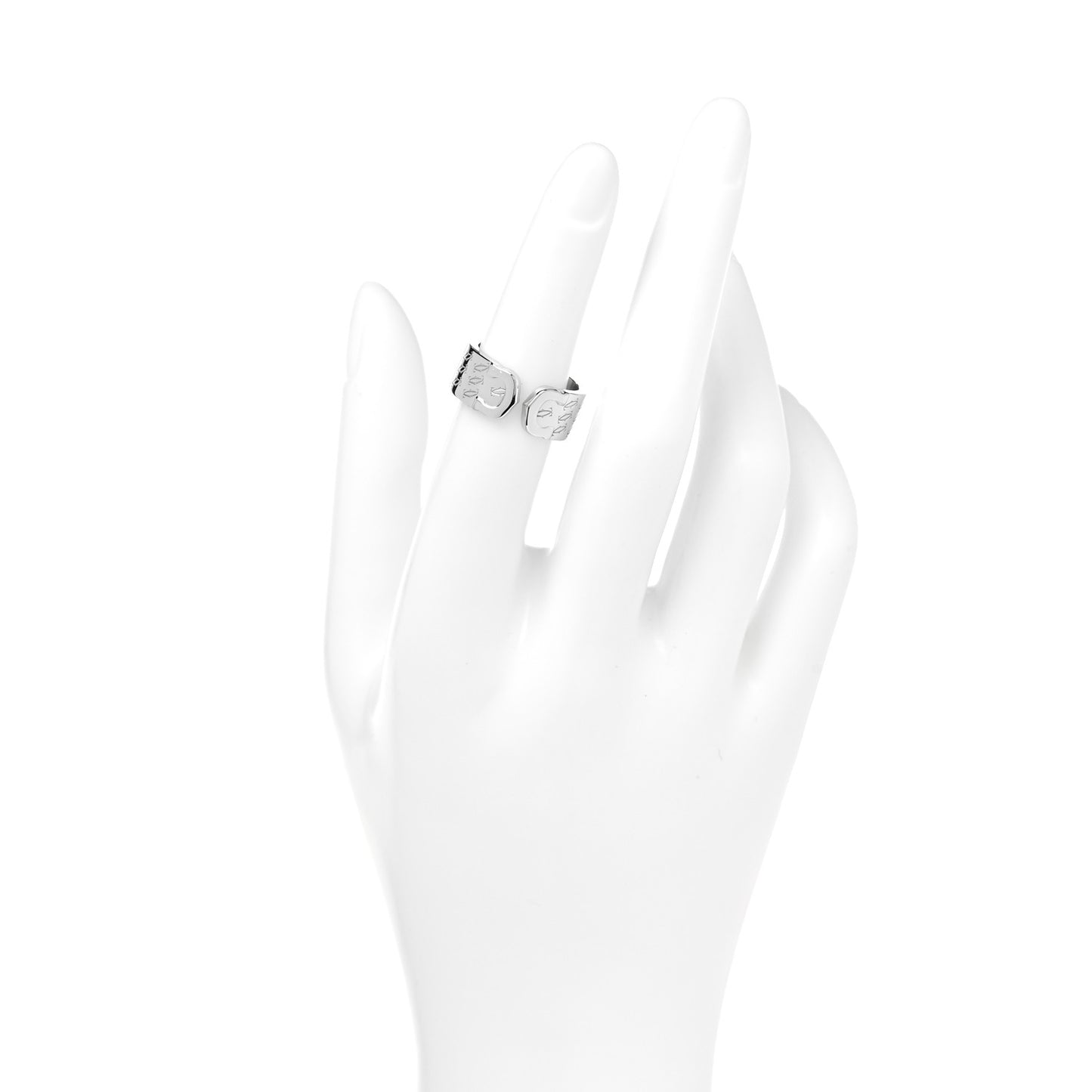 18K White Gold C De Cartier Christmas Ring 51 5.75