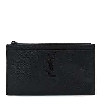 Saint Laurent Grain De Poudre Monogram Bill Pouch Black 1 of 10