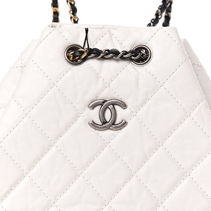 Chanel Aged Calfskin Quilted Small Gabrielle Backpack Black White 10 of 10