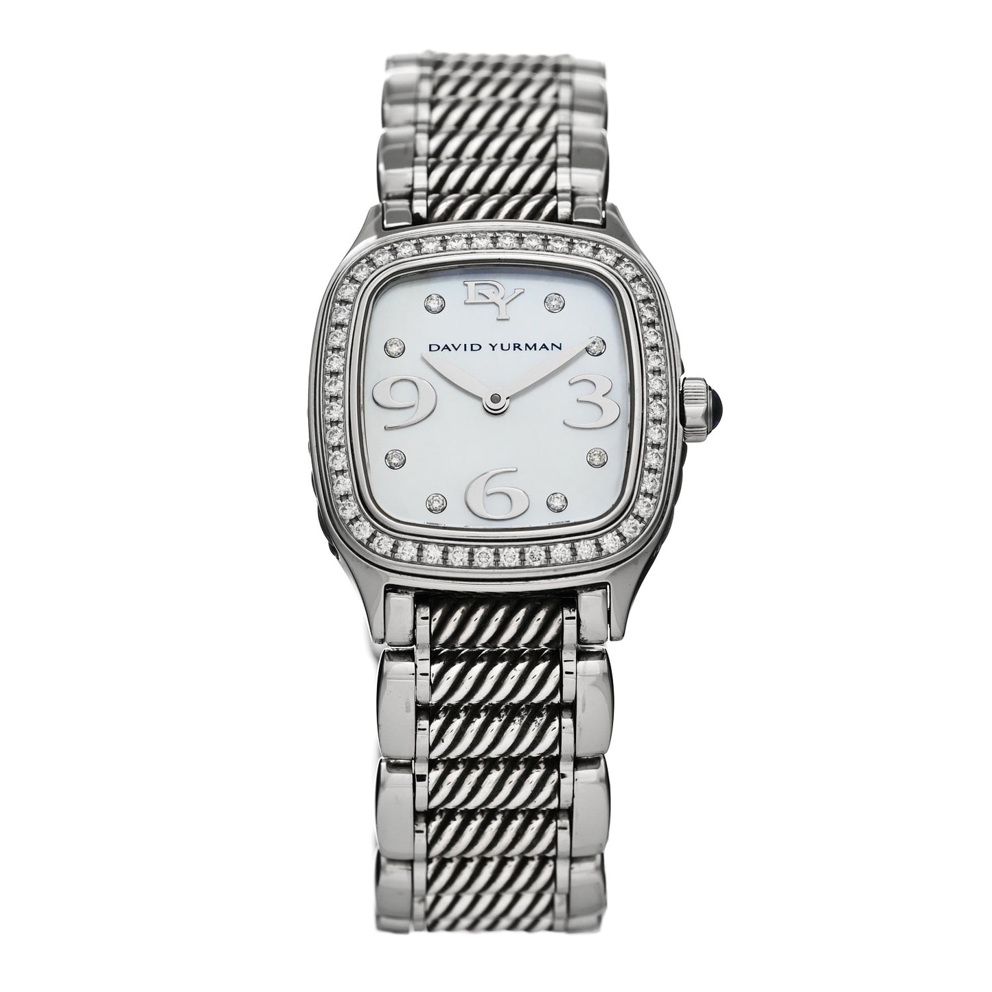 Stainless Steel Diamond Bezel Mother of Pearl 25mm Thoroughbred Quartz Watch