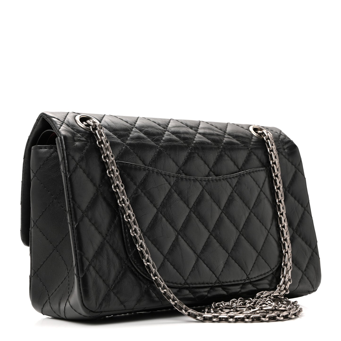Aged Calfskin Quilted 2.55 Reissue 225 Flap Black