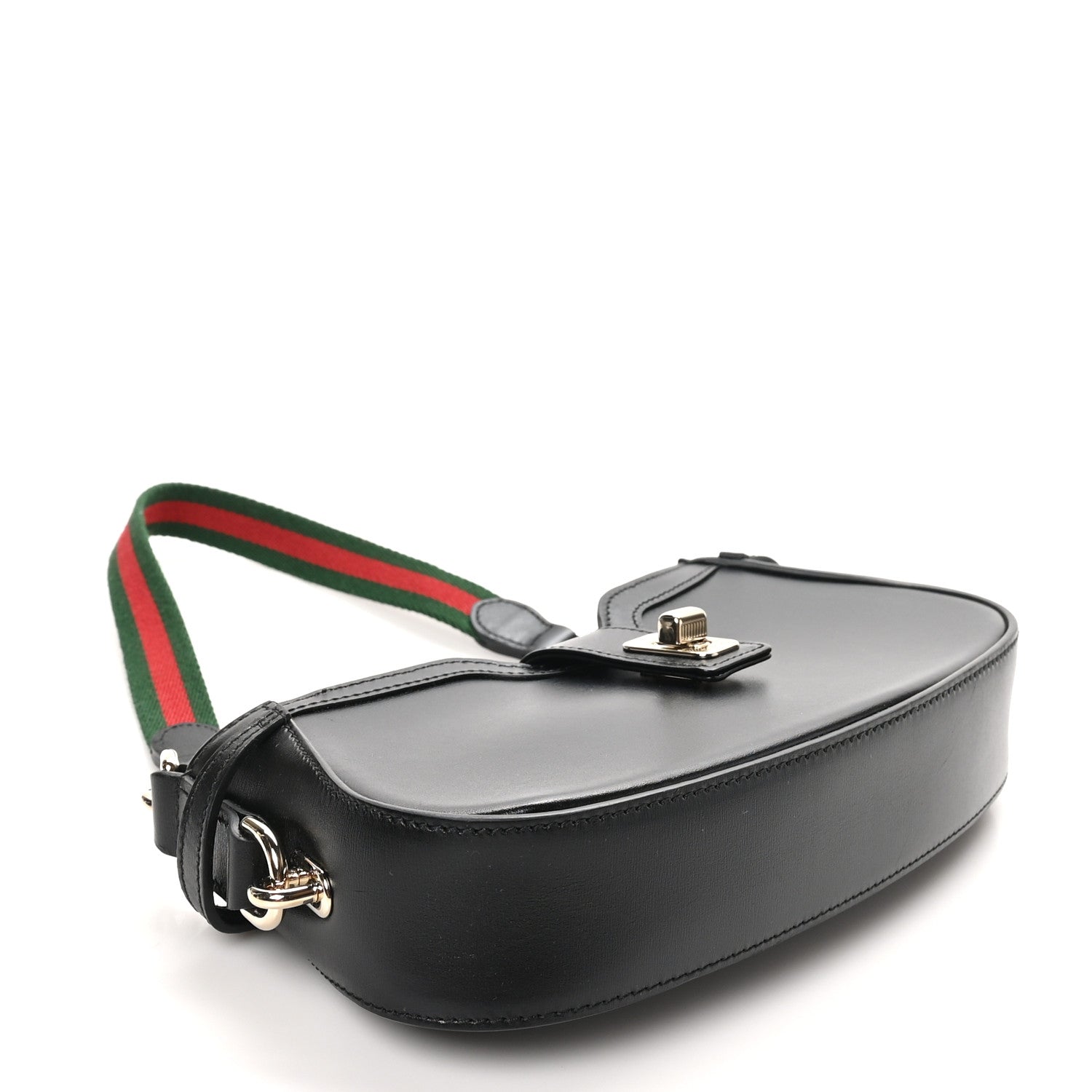 Gucci Calfskin Mini Moon Side Shoulder Bag Black 4 of 10