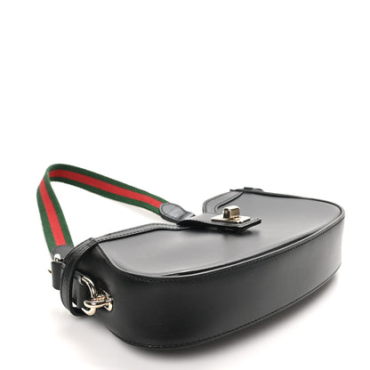 Gucci Calfskin Mini Moon Side Shoulder Bag Black 4 of 10