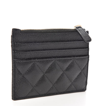 Chanel Caviar Quilted CC Zip Card Holder Black 2 of 7