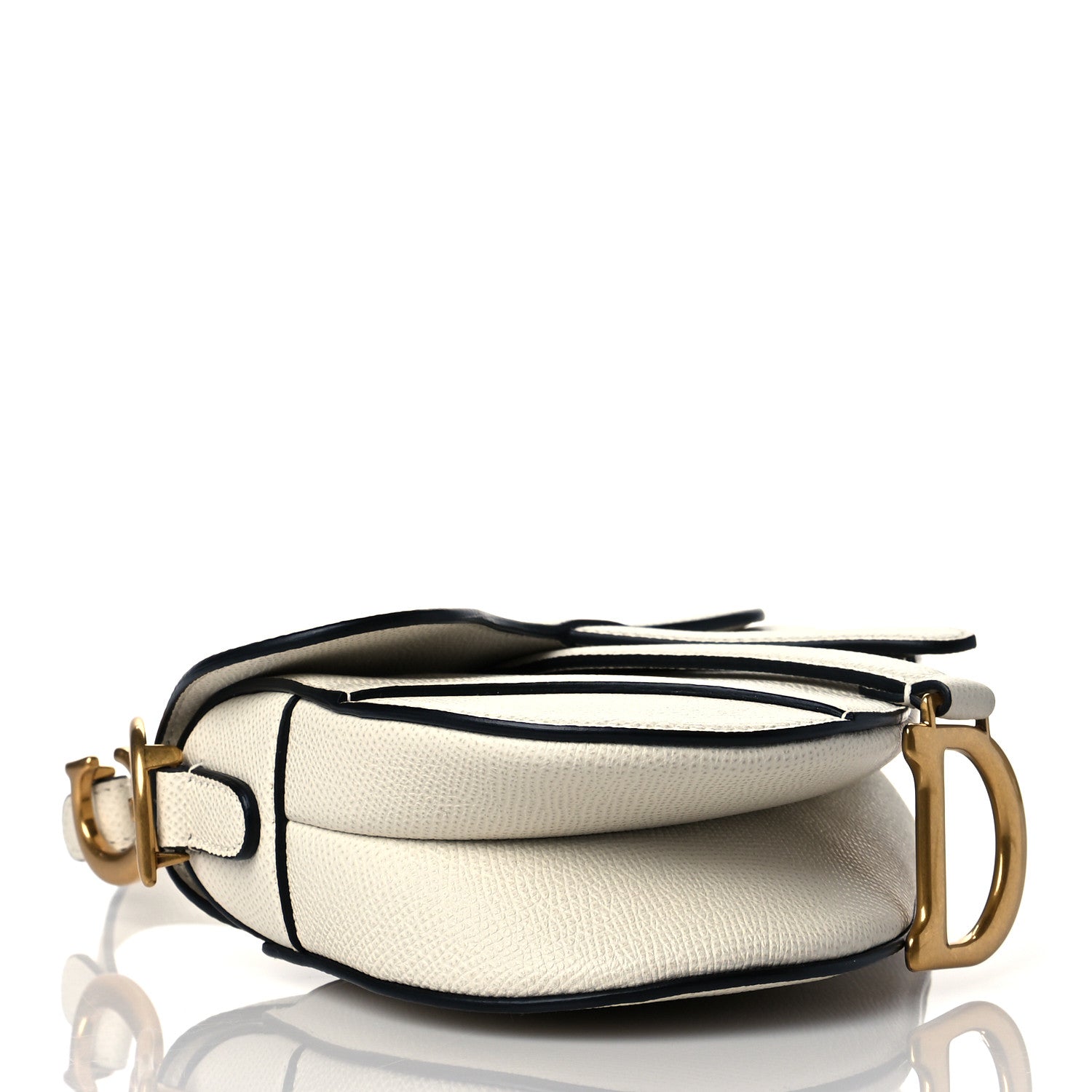 Christian Dior Grained Calfskin Mini Saddle Bag White 3 of 10
