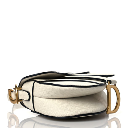 Christian Dior Grained Calfskin Mini Saddle Bag White 3 of 10