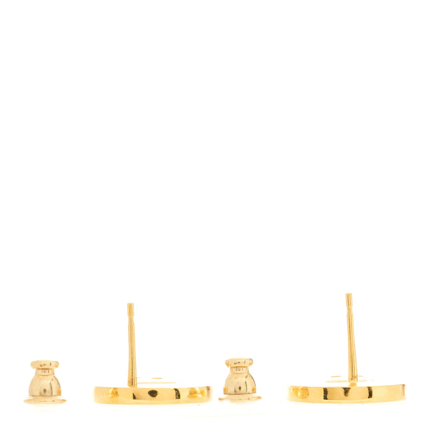 Metal Paris Button Stud Earrings Gold