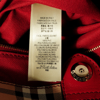 Burberry Haymarket Check Small Canterbury Tote Military Red 7 of 11