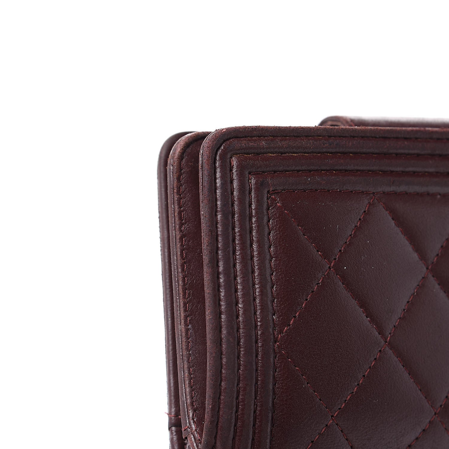 Chanel Lambskin Quilted Boy Zipped Pocket Wallet Burgundy 16 of 18