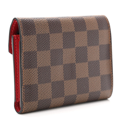 Louis Vuitton Damier Ebene Victorine Wallet Red 3 of 10