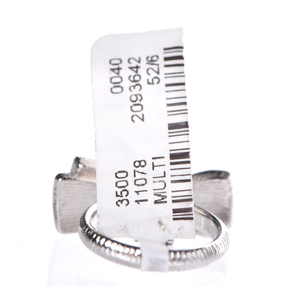 Chanel Crystal Bow Ring 6 Black Silver 4 of 4