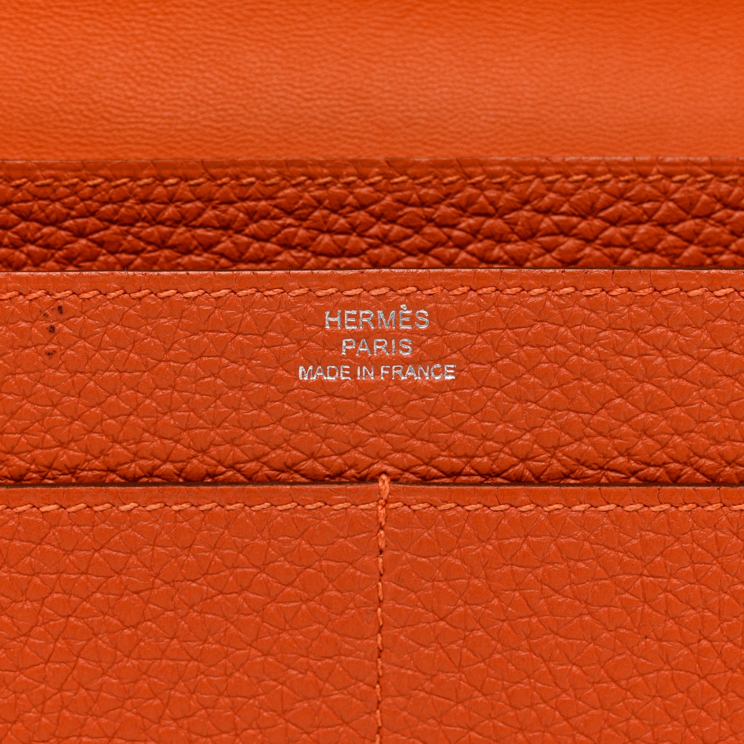 Hermes Togo Dogon Duo Wallet Orange 6 of 9
