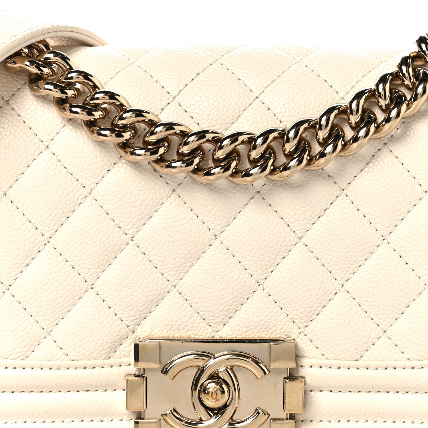 Chanel Caviar Quilted Small Boy Flap White 8 of 12