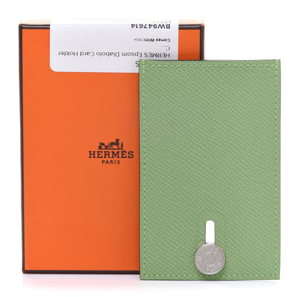 Hermes Epsom Diabolo Card Holder Case Vert Criquet 8 of 8