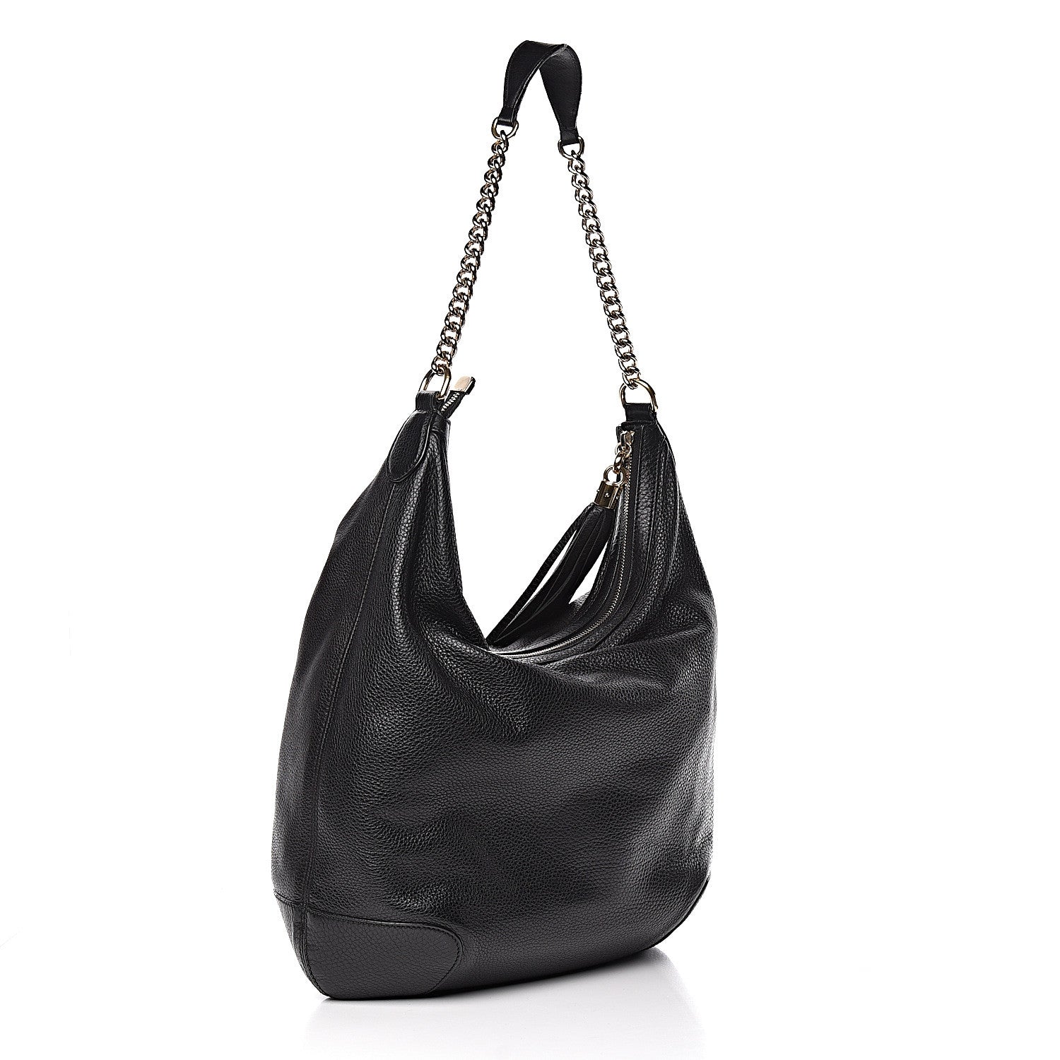 Gucci Pebbled Calfskin Medium Soho Chain Hobo Black 3 of 15