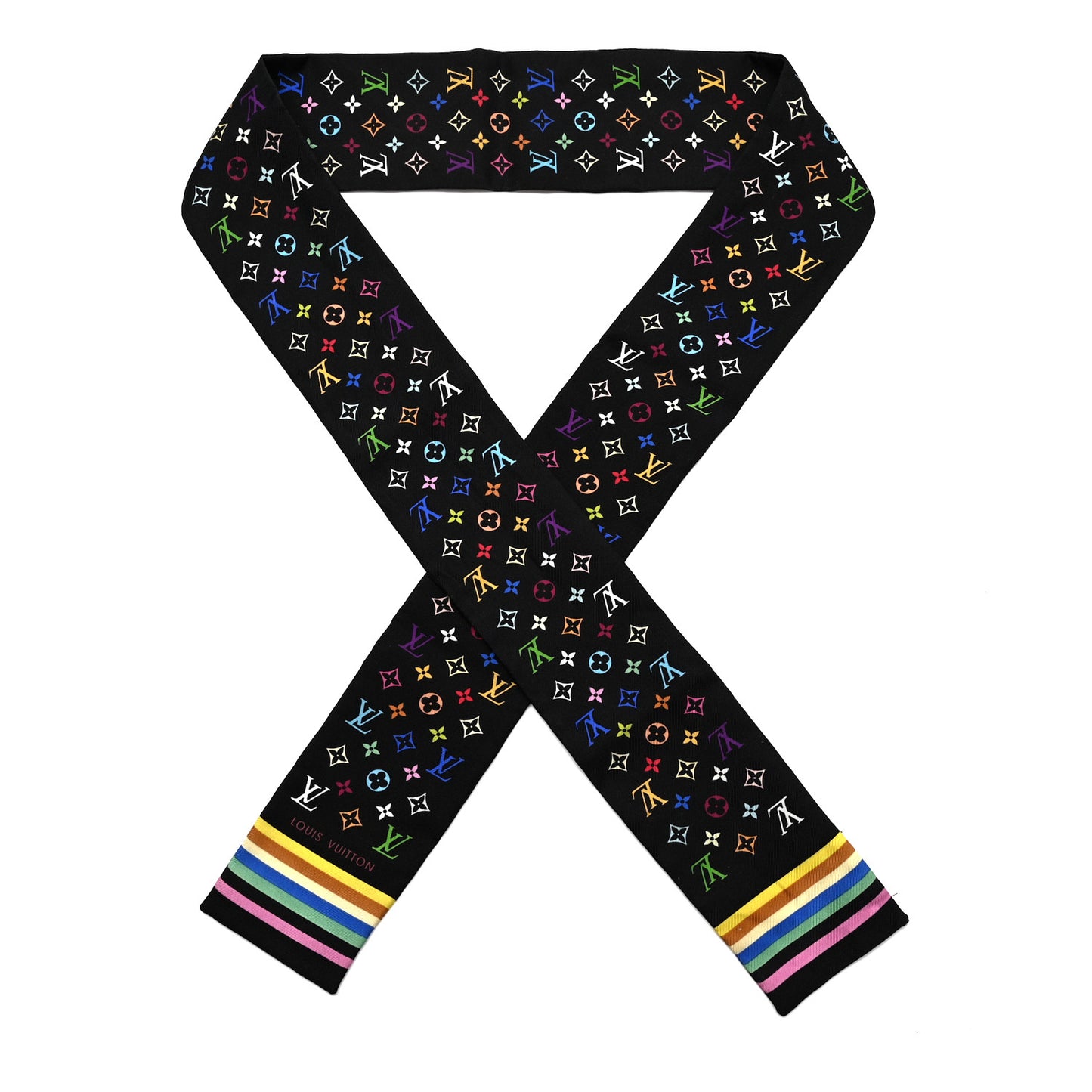 LV X TM Silk Monogram Multicolor Bandeau Black