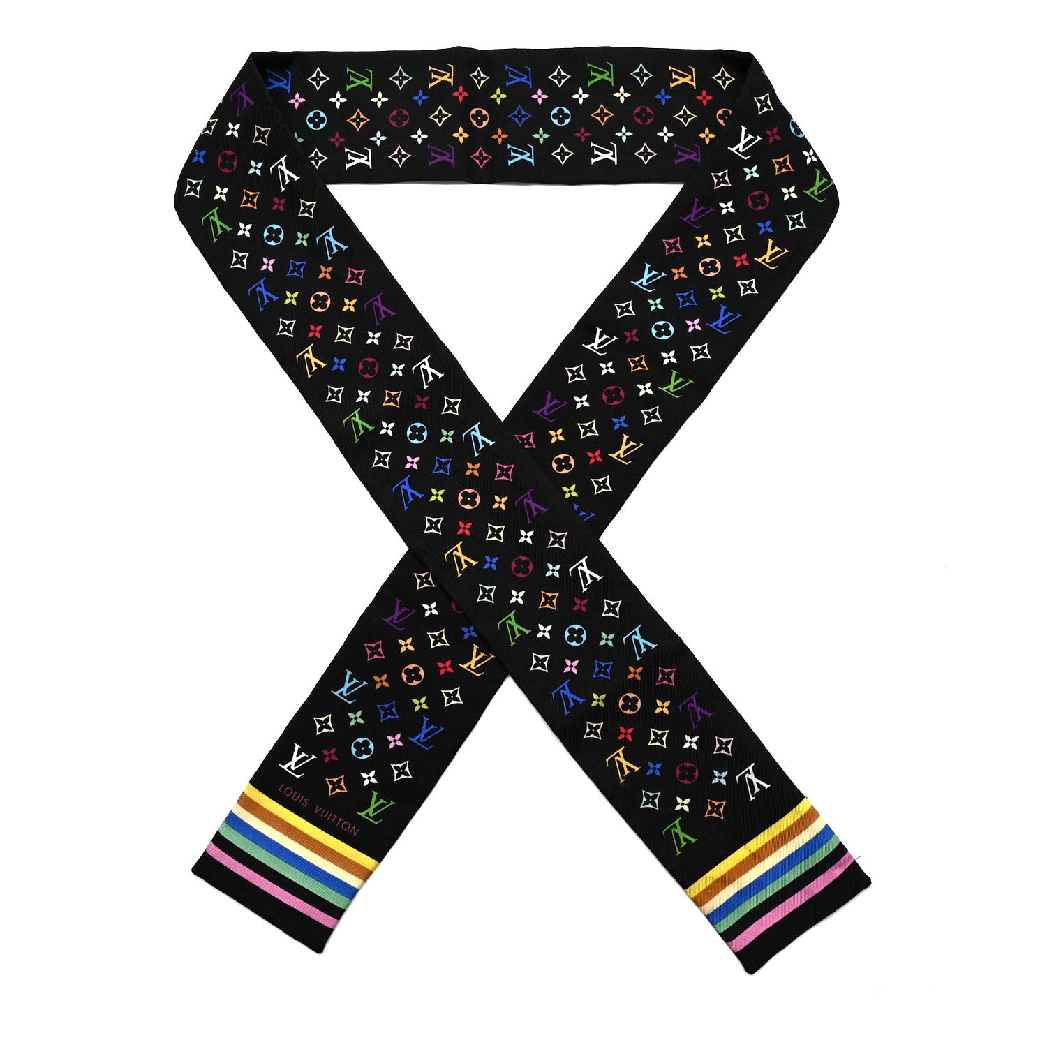 Louis Vuitton LV X TM Silk Monogram Multicolor Bandeau Black 1 of 5