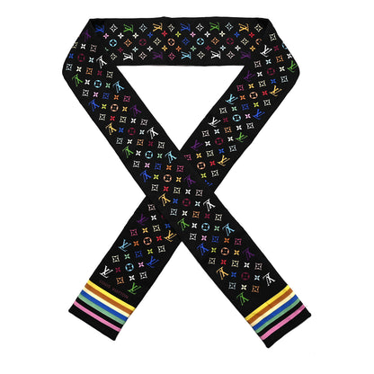 Louis Vuitton LV X TM Silk Monogram Multicolor Bandeau Black 1 of 5