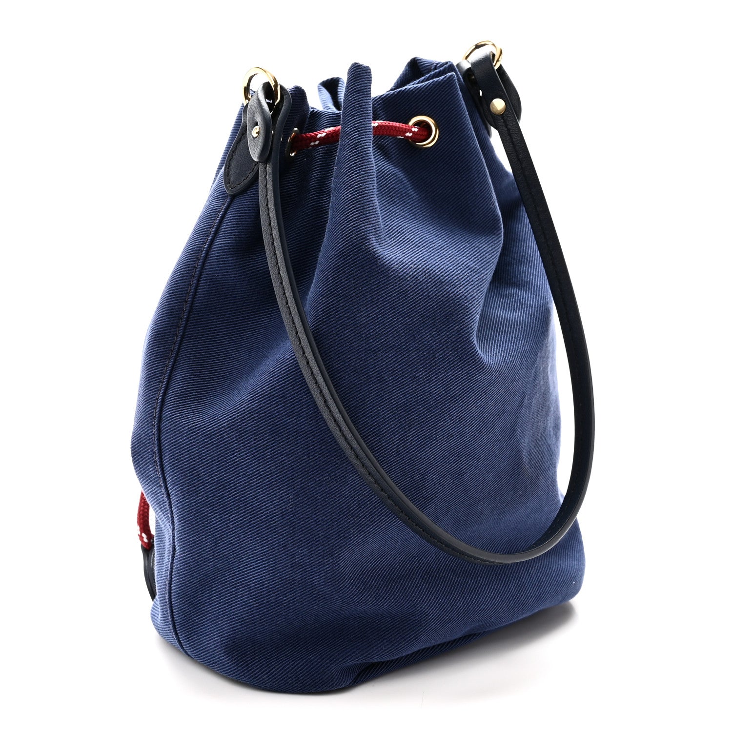Miu Miu Canvas Gabardine Pouch Bucket Bag Indaco Amaranto 3 of 9