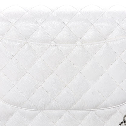 Chanel Caviar Quilted Jumbo Double Flap White 13 of 14