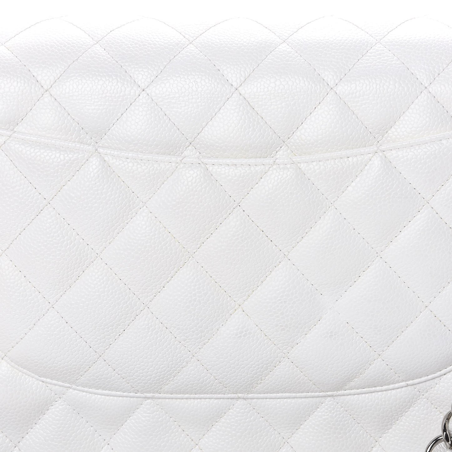 Caviar Quilted Jumbo Double Flap White