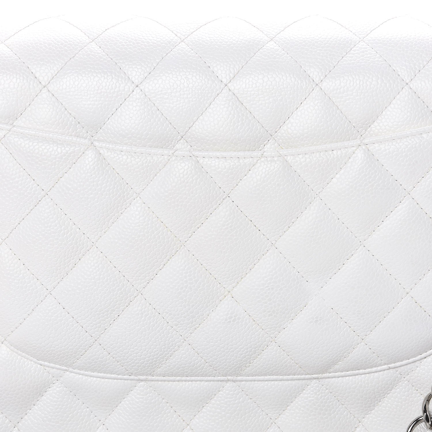 Chanel Caviar Quilted Jumbo Double Flap White 13 of 14