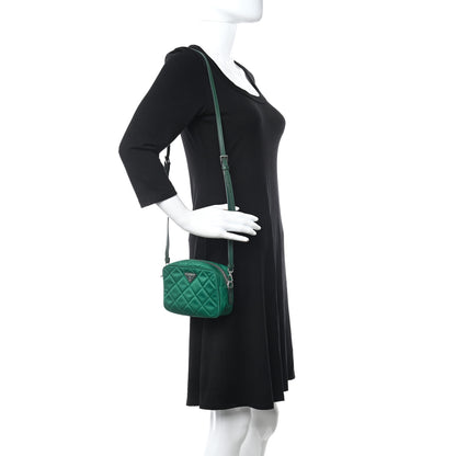Prada Nylon Tessuto Impuntu Quilted Crossbody Bag Oleandro 2 of 10