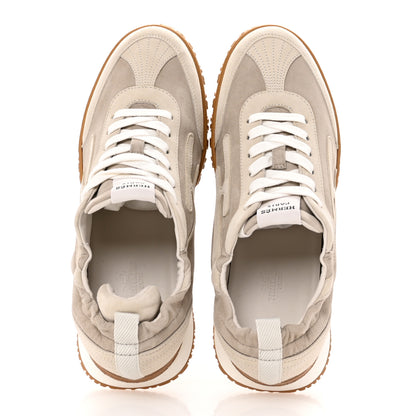 Hermes Suede Goatskin Mens Jet Sneakers 38.5 Beige Esquisse Glaise 2 of 9