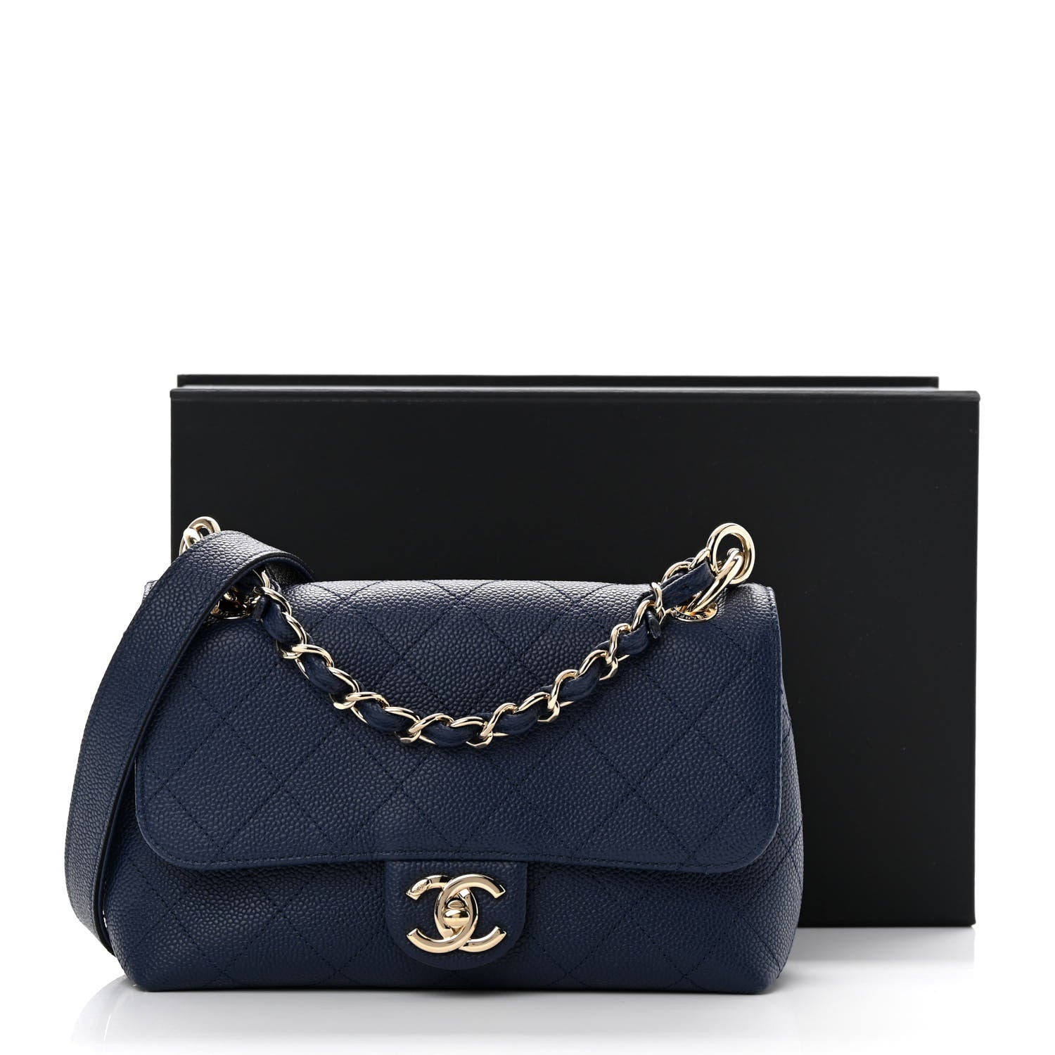 Chanel Caviar Quilted Small City Walk Flap Navy Blue 11 of 11