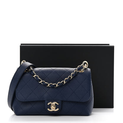 Chanel Caviar Quilted Small City Walk Flap Navy Blue 11 of 11