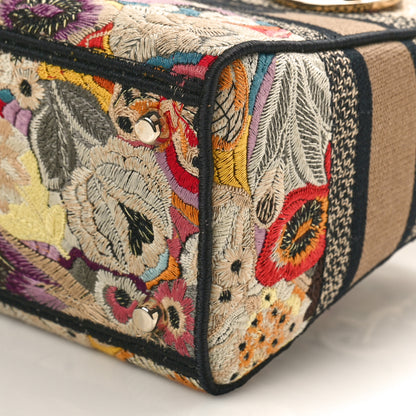Christian Dior Canvas Embroidered Floral Medium Lady D-Lite Beige Black Multicolor 9 of 9