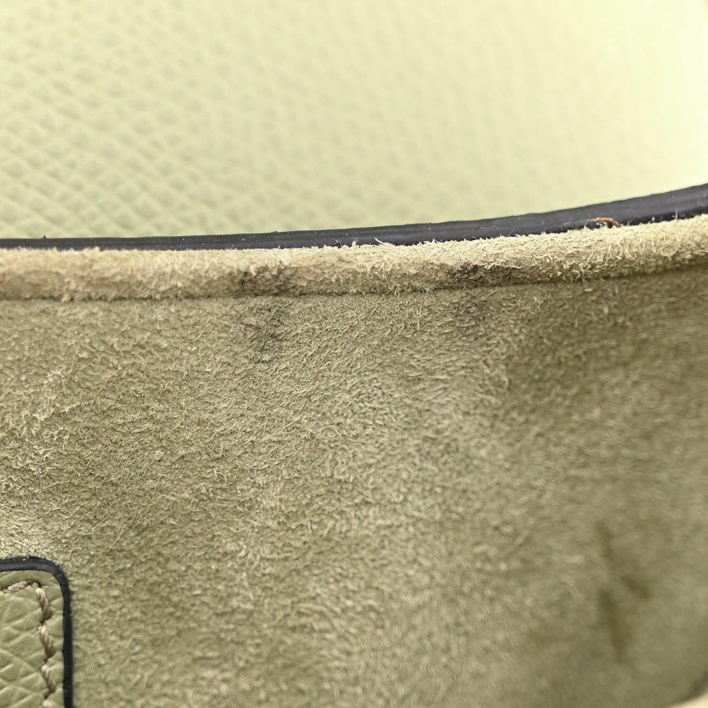 Grained Calfskin Mini Saddle Bag Sage Green