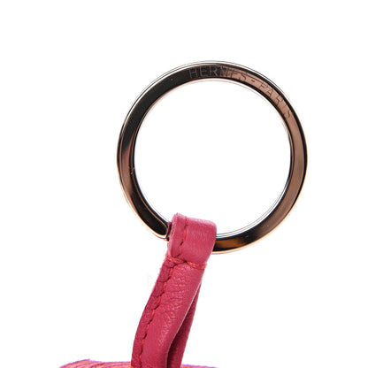 Hermes Lambskin Carmen Tassel Key Holder Rose Shocking 4 of 5