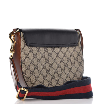 Gucci GG Supreme Monogram Web Medium Padlock Messenger Shoulder Bag Black 3 of 7