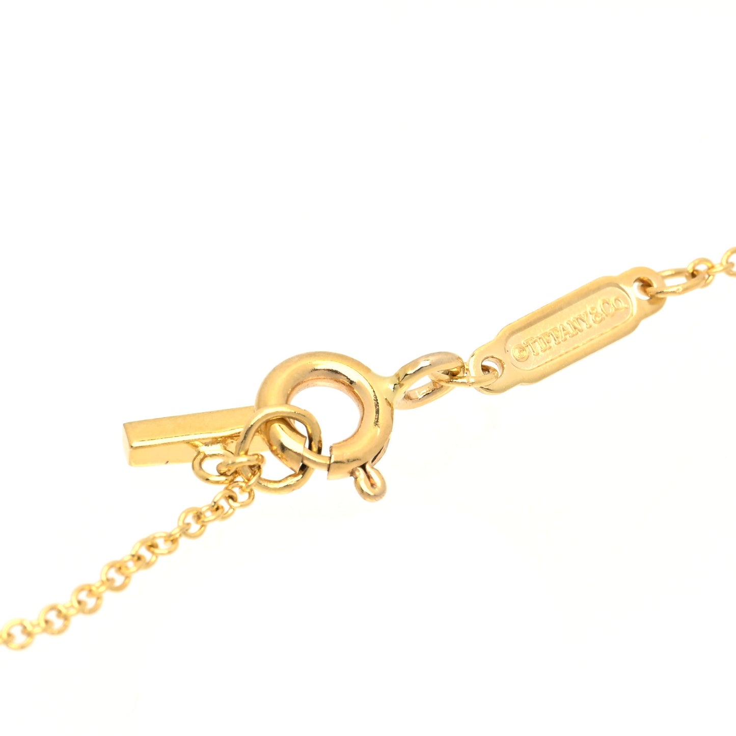 18K Yellow Gold Small T Smile Pendant Necklace