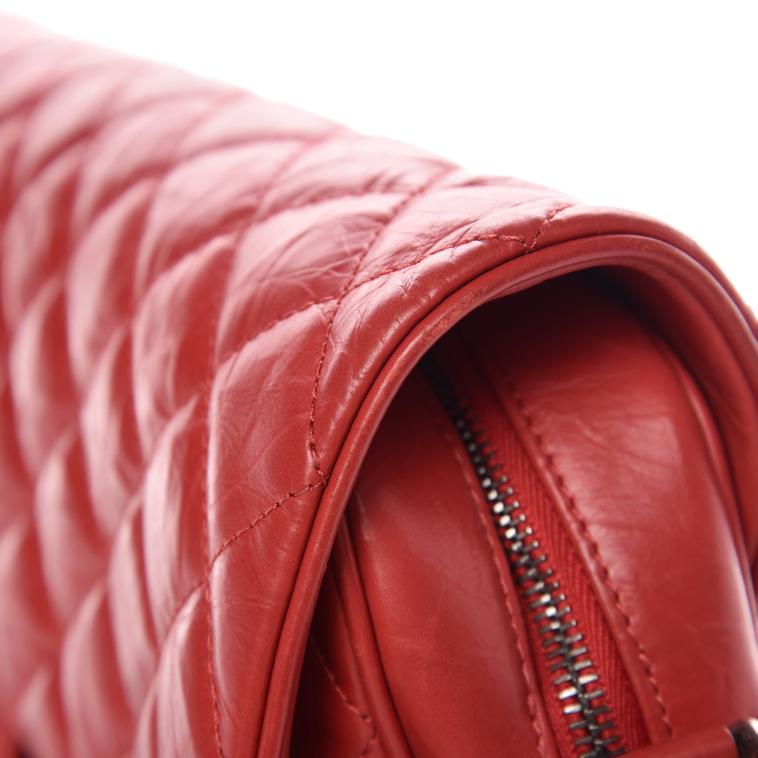 Chanel Crumpled Calfskin Quilted Medium Casual Rock Flap Red 21 of 22