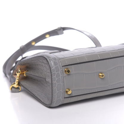Alexander McQueen Calfskin Crocodile Embossed Mini Heroine 21 Smog 9 of 11