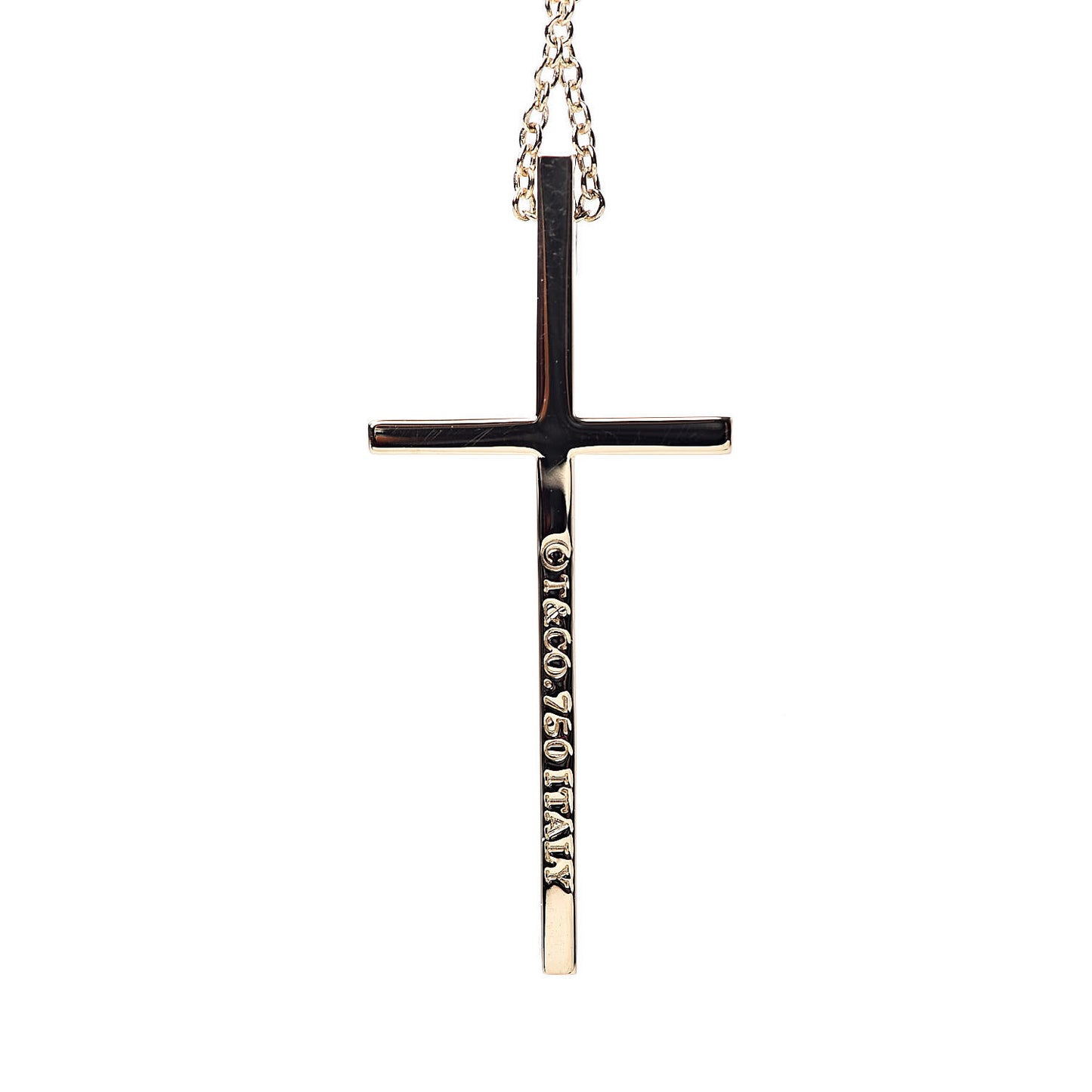 18K Yellow Gold Metro Cross Pendant Necklace