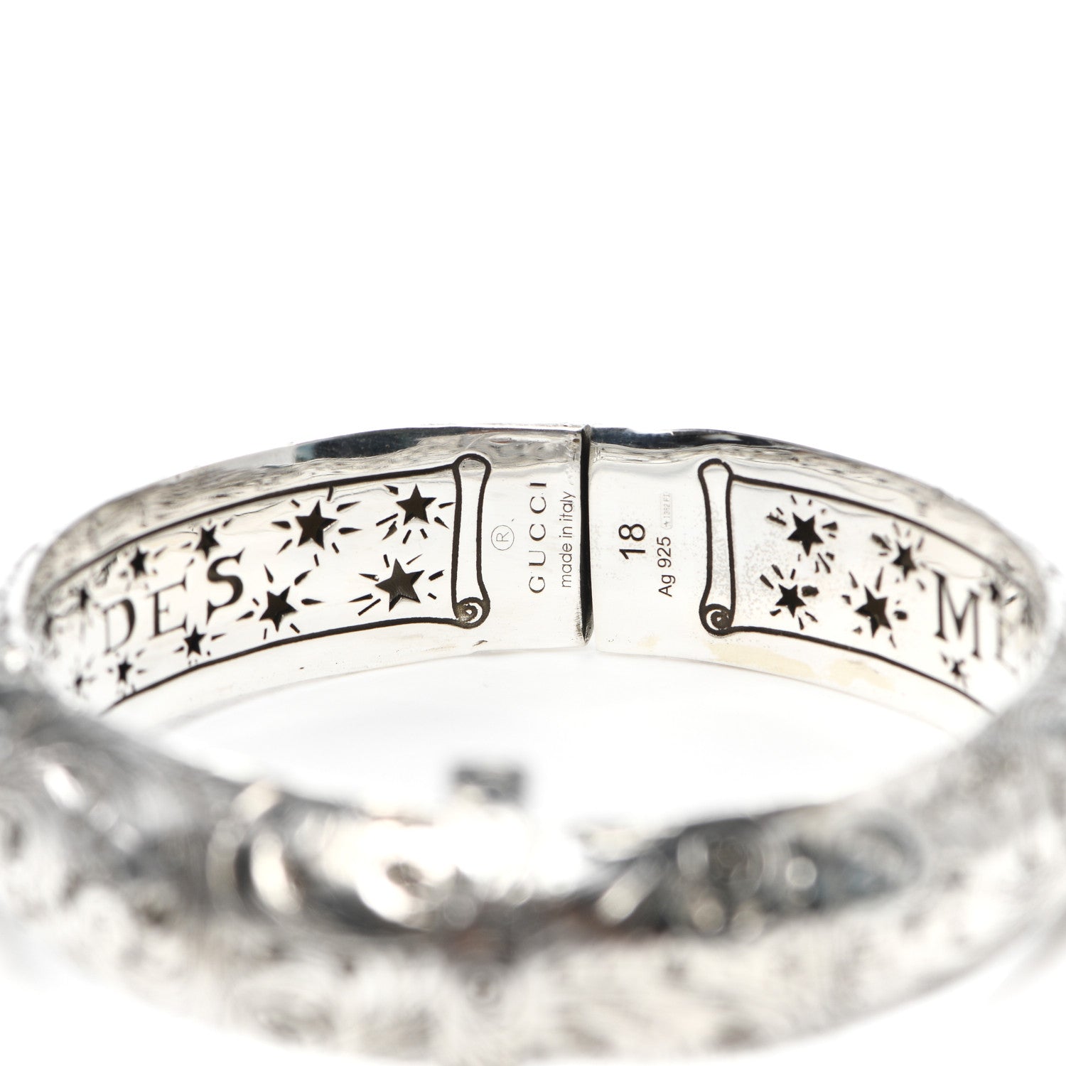 Gucci Sterling Silver Le Marche Des Merveilles Garden Bangle Bracelet 4 of 4
