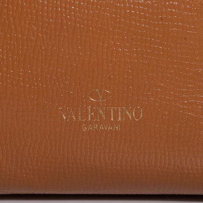 Valentino Garavani Textured Calfskin Rockstud Double Handle Tote Tan 10 of 10