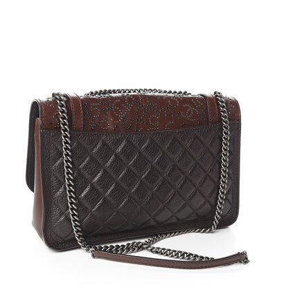 Chanel Studded Calfskin Lambskin Paris Dallas Flap Brown Black 2 of 9