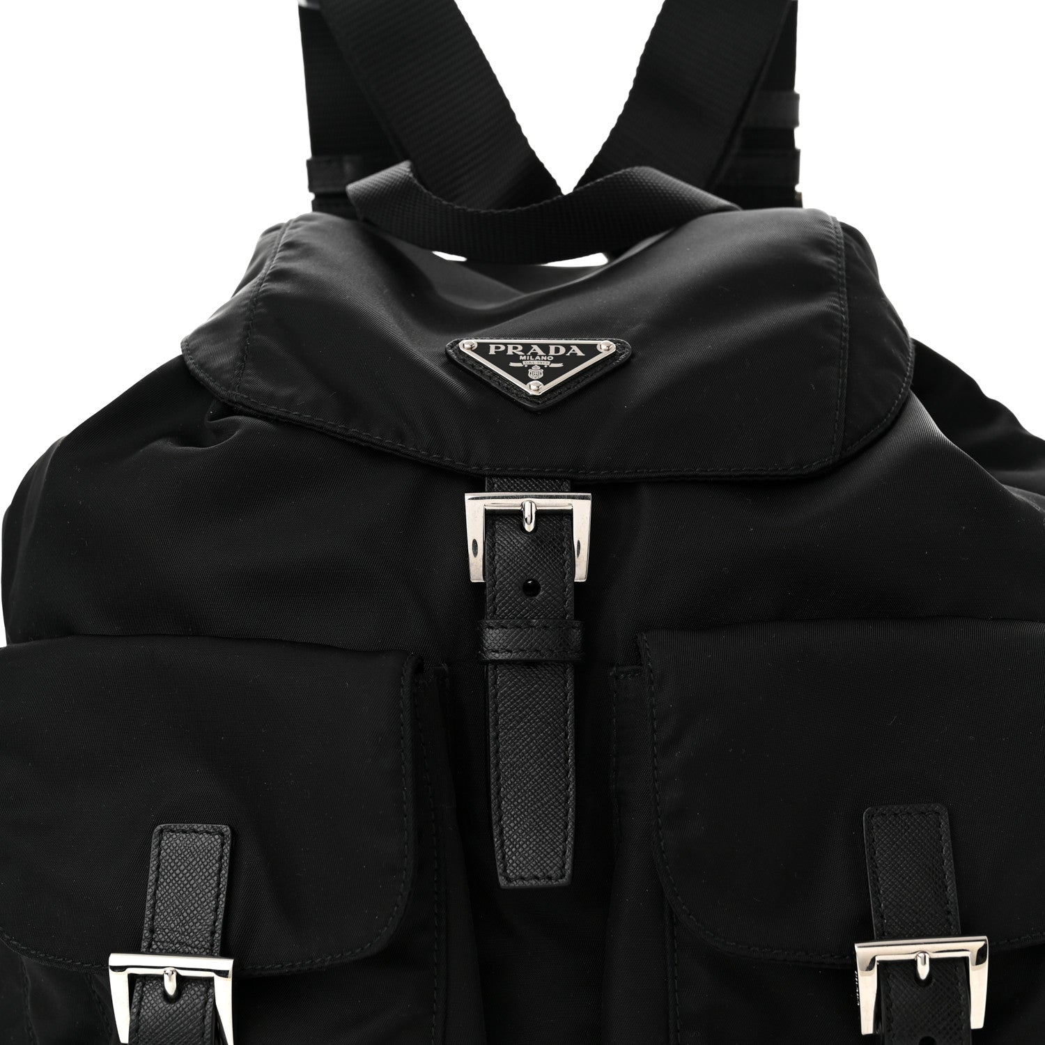 Prada Tessuto Nylon Saffiano Medium Backpack Black 6 of 8