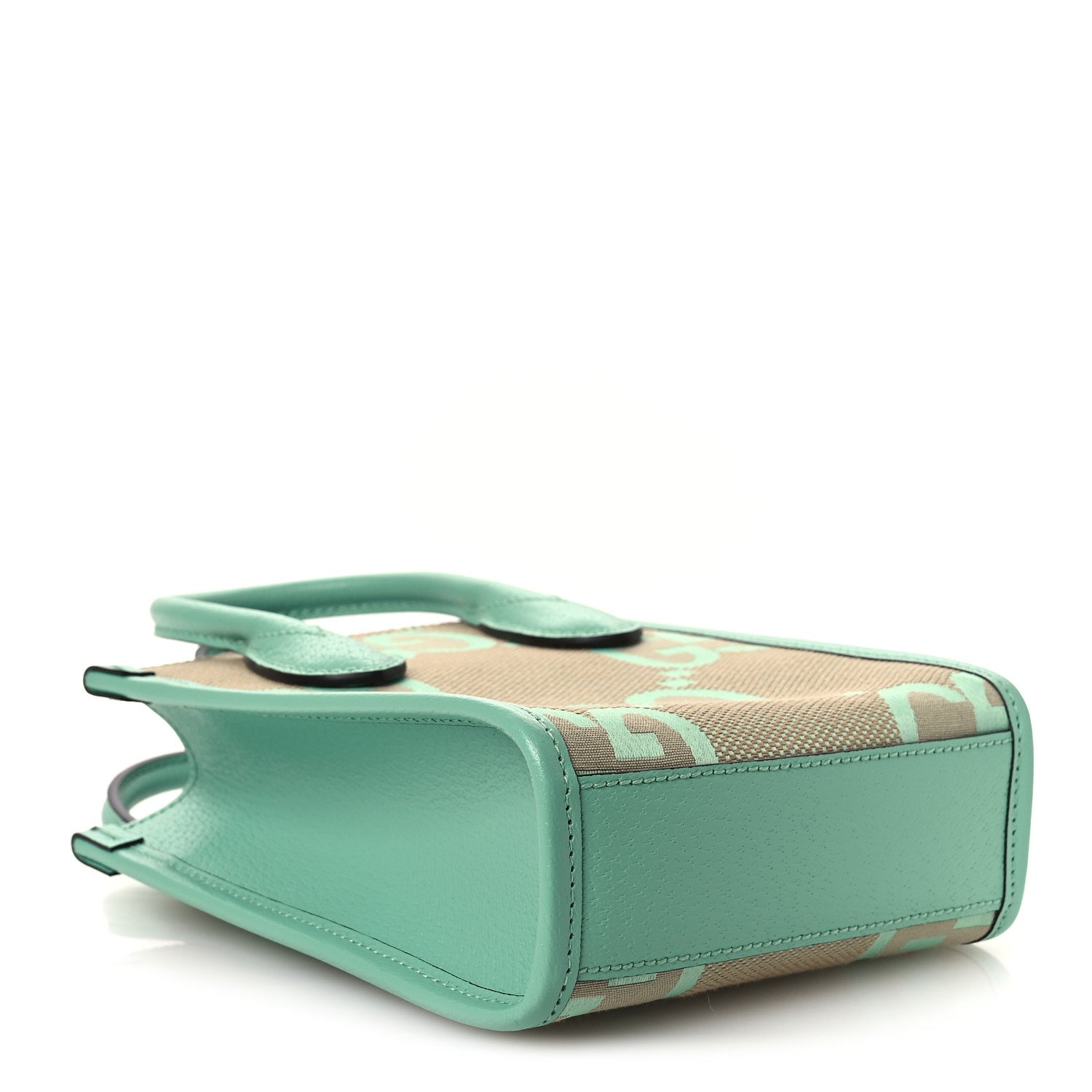 Gucci Monogram Jumbo GG Textured Dollar Calfskin Mini Tote Bag Pepperlight Mint 4 of 10