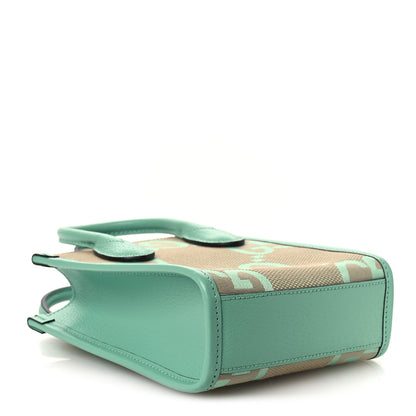 Gucci Monogram Jumbo GG Textured Dollar Calfskin Mini Tote Bag Pepperlight Mint 4 of 10