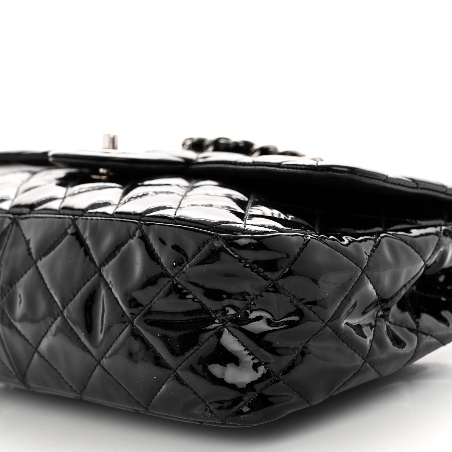 Chanel Patent Quilted Jumbo Single Flap Black 9 of 9