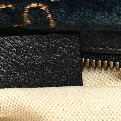 Gucci Velvet GG Monogram Web Belt Bag Blue Beige 7 of 9