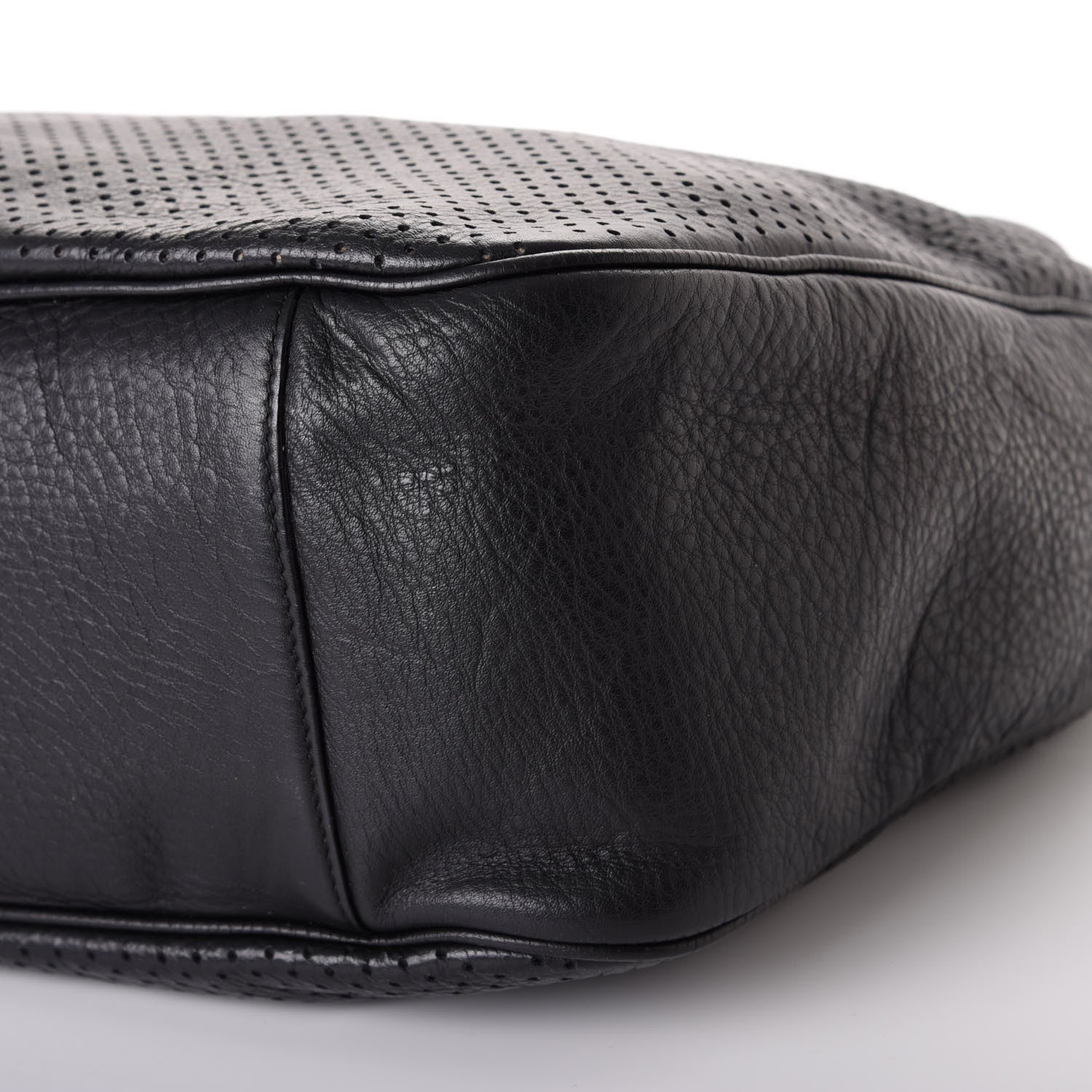 Saint Laurent Perforated Calfskin Small Roady Hobo Black 7 of 9