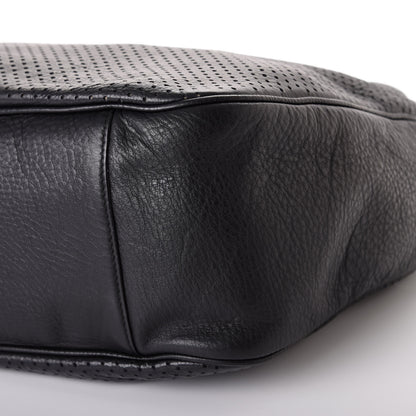 Saint Laurent Perforated Calfskin Small Roady Hobo Black 7 of 9
