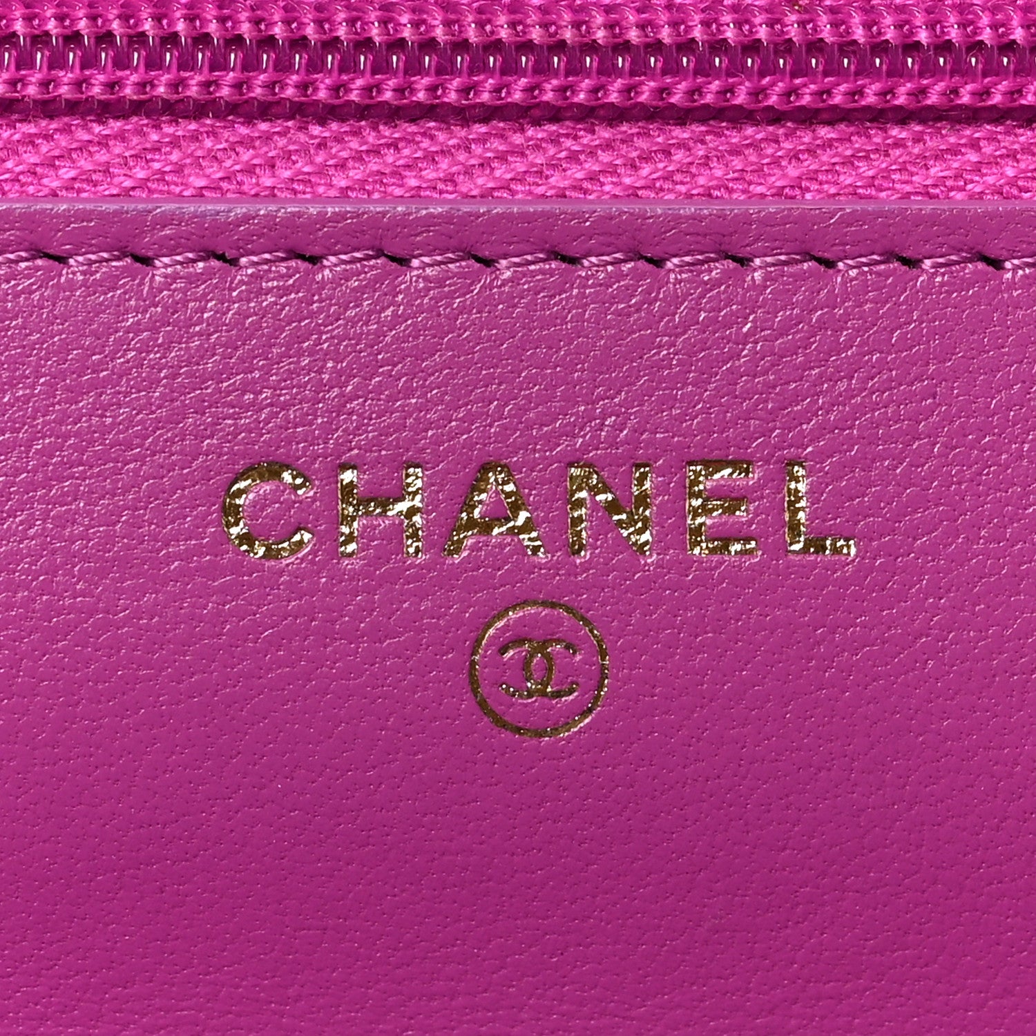 Chanel Lambskin Quilted Wallet On Chain WOC Dark Blue Pink 7 of 10