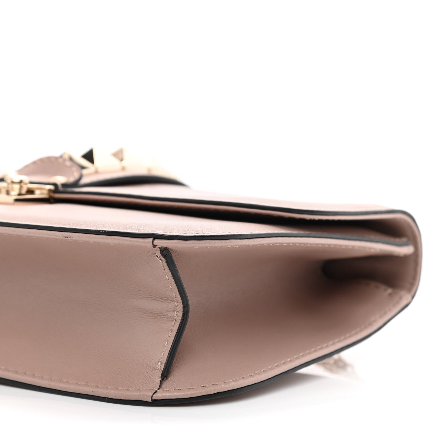 Valentino Garavani Vitello Medium Glam Lock Rockstud Flap Poudre 9 of 10